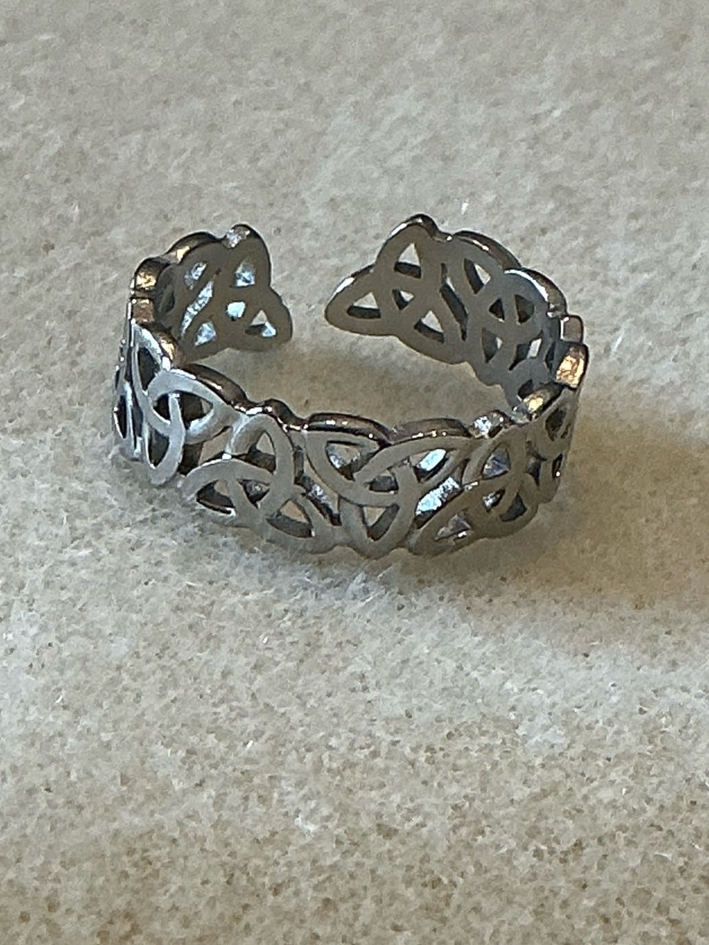 Celtic Knot Open Silver tone /Adjustable Ring